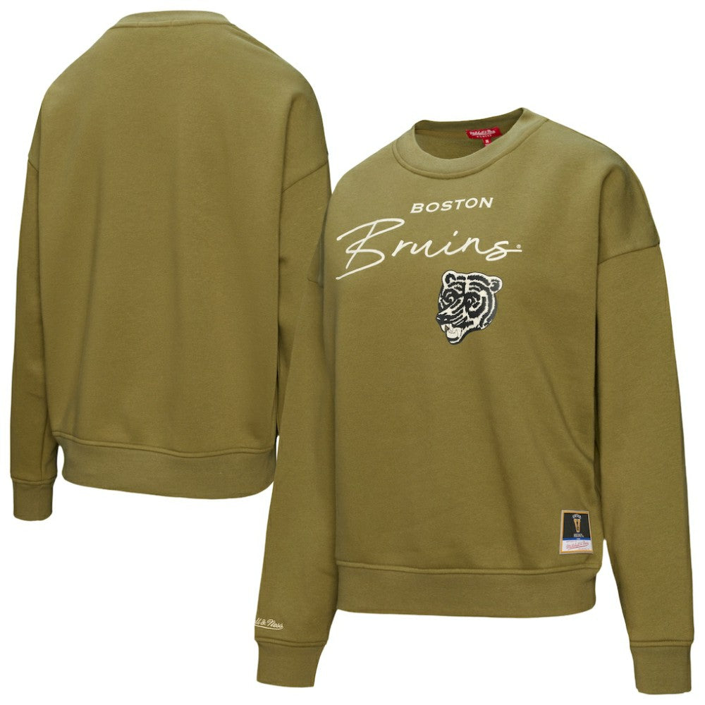 Boston Bruins Mitchell & Ness Women's Fleece Sweatshirt - Hunter Green | NHL sale