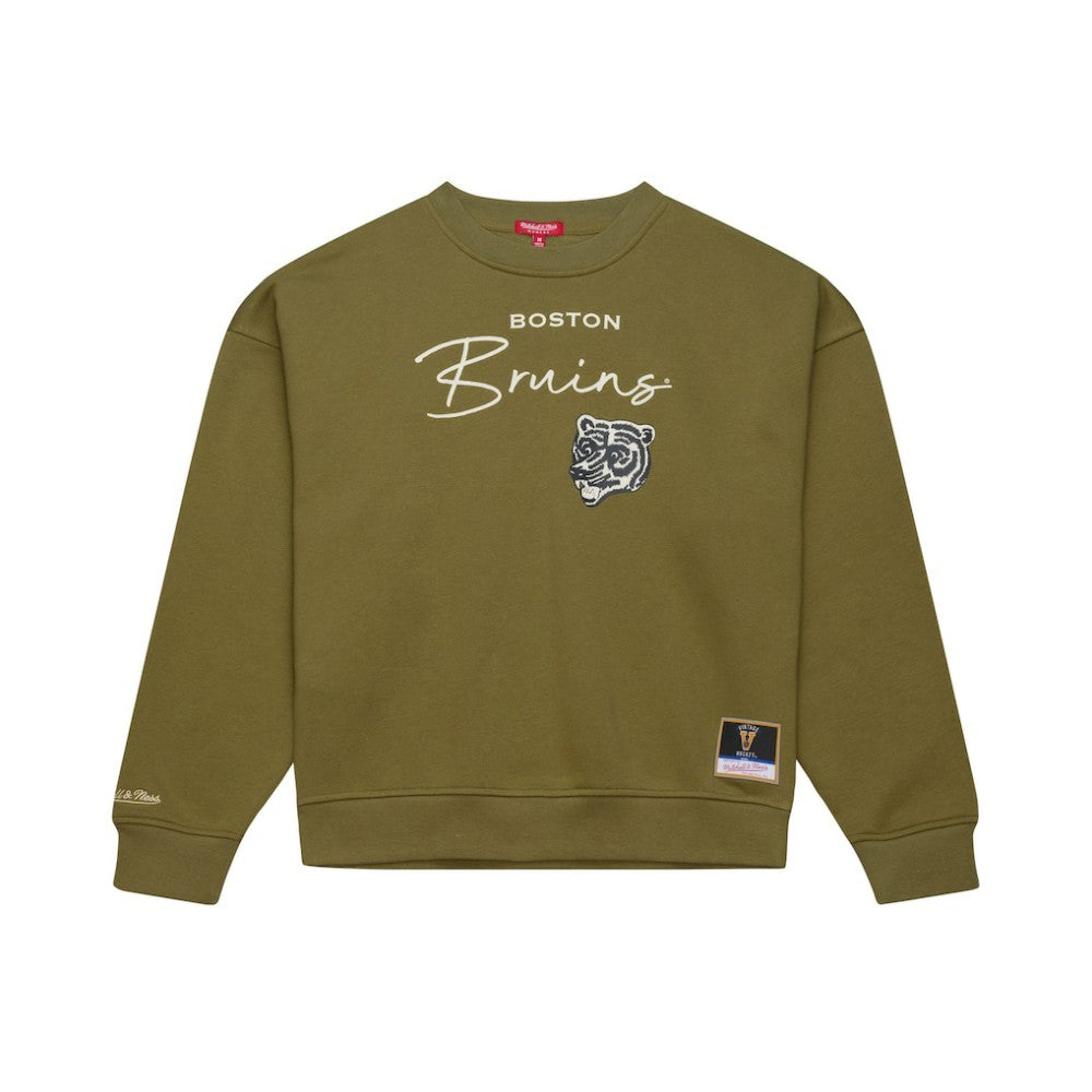 Boston Bruins Mitchell & Ness Women's Fleece Sweatshirt - Hunter Green | NHL sale