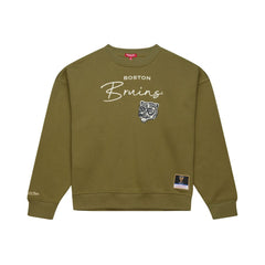 Boston Bruins Mitchell & Ness Women's Fleece Sweatshirt - Hunter Green | NHL sale