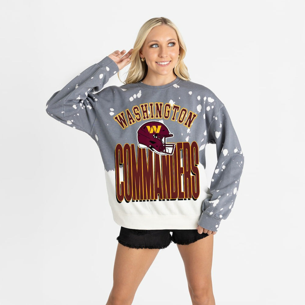 Washington Commanders Gameday Couture Women's Arch Rivals Faded Wash Sweatshirt - Gray - NFL
