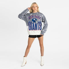 New York Giants Gameday Couture Women's Arch Rivals Faded Wash Sweatshirt - Gray - NFL