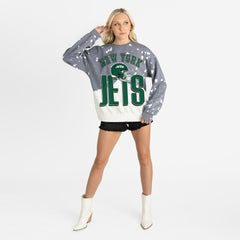 New York Jets Gameday Couture Women's Arch Rivals Faded Wash Sweatshirt - Gray - NFL
