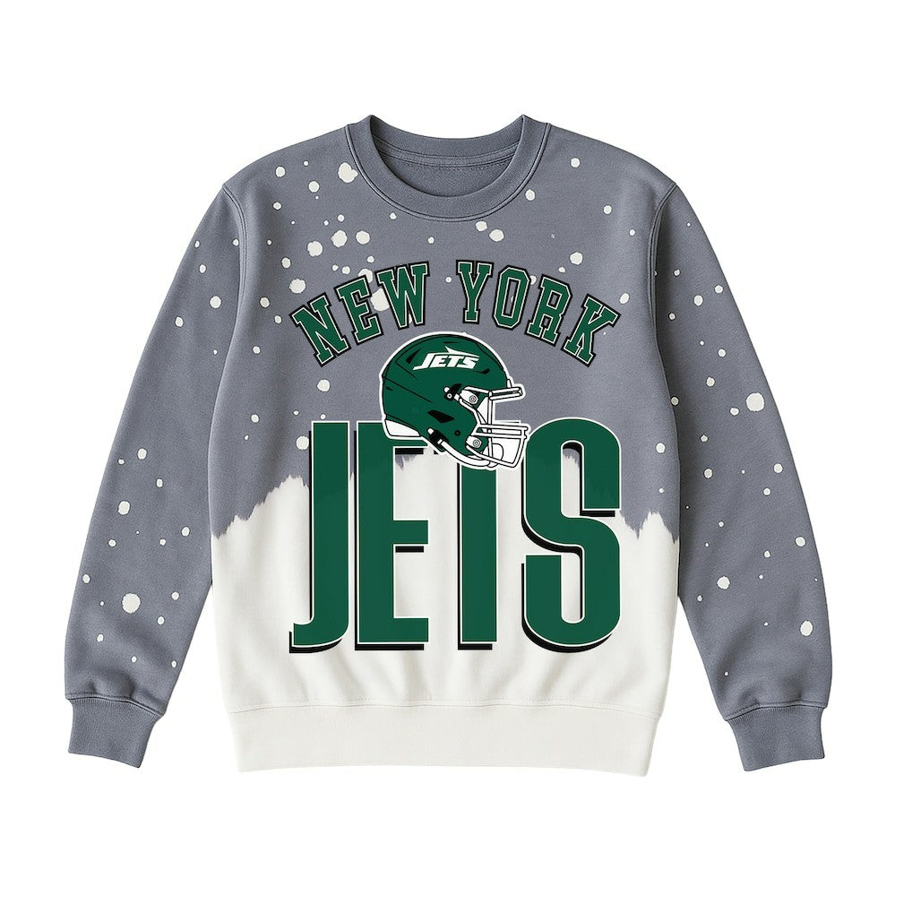 New York Jets Gameday Couture Women's Arch Rivals Faded Wash Sweatshirt - Gray - NFL