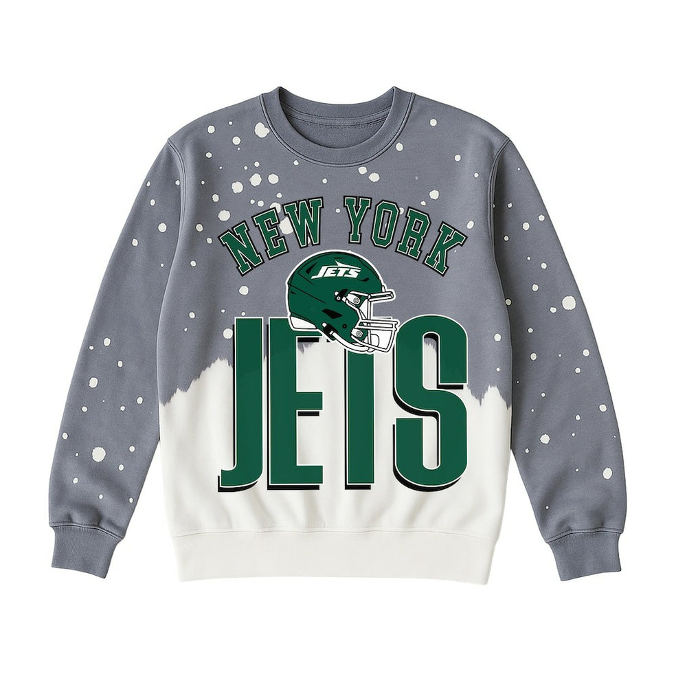 New York Jets Gameday Couture Women's Arch Rivals Faded Wash Sweatshirt - Gray - NFL