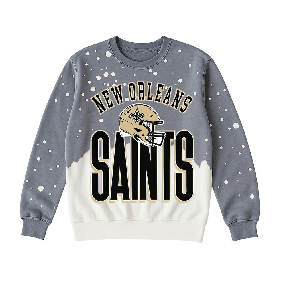 New Orleans Saints Gameday Couture Women's Arch Rivals Faded Wash Sweatshirt - Gray - NFL