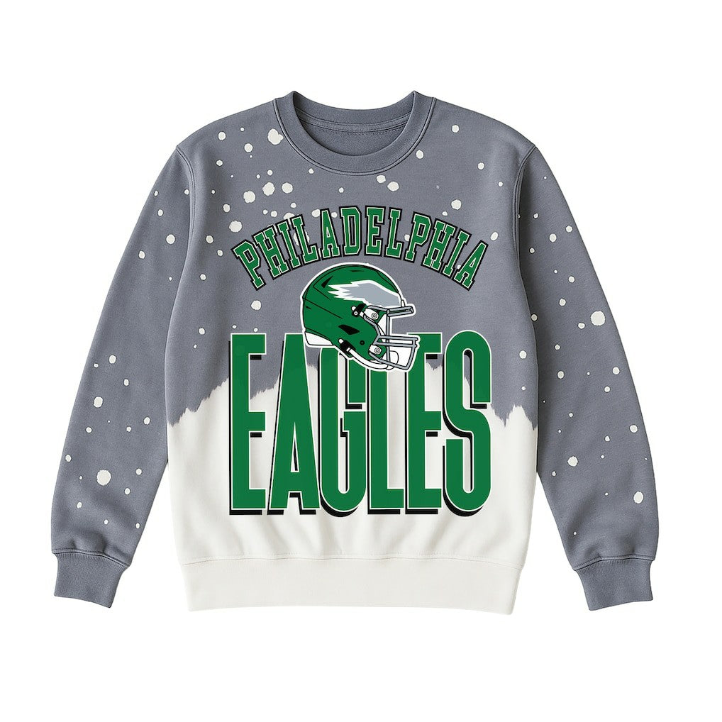 Philadelphia Eagles Gameday Couture Women's Arch Rivals Faded Wash Sweatshirt - Gray - NFL