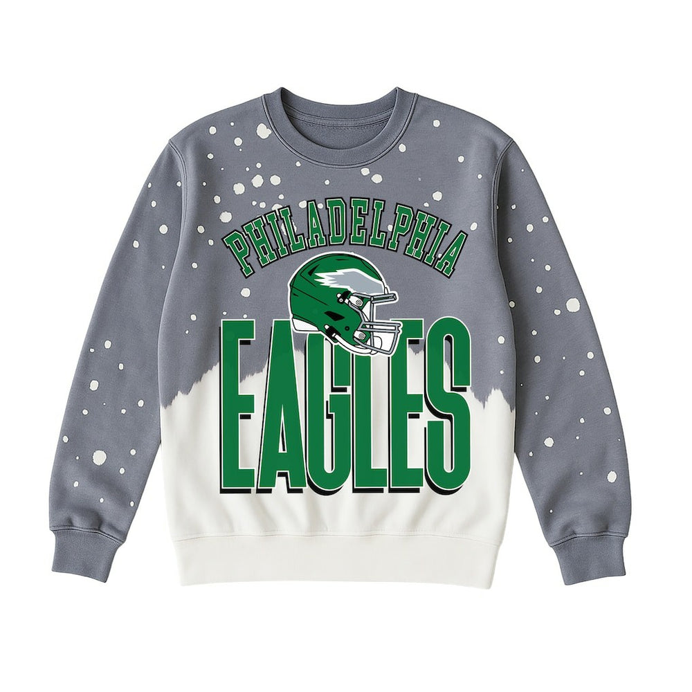 Philadelphia Eagles Gameday Couture Women's Arch Rivals Faded Wash Sweatshirt - Gray - NFL