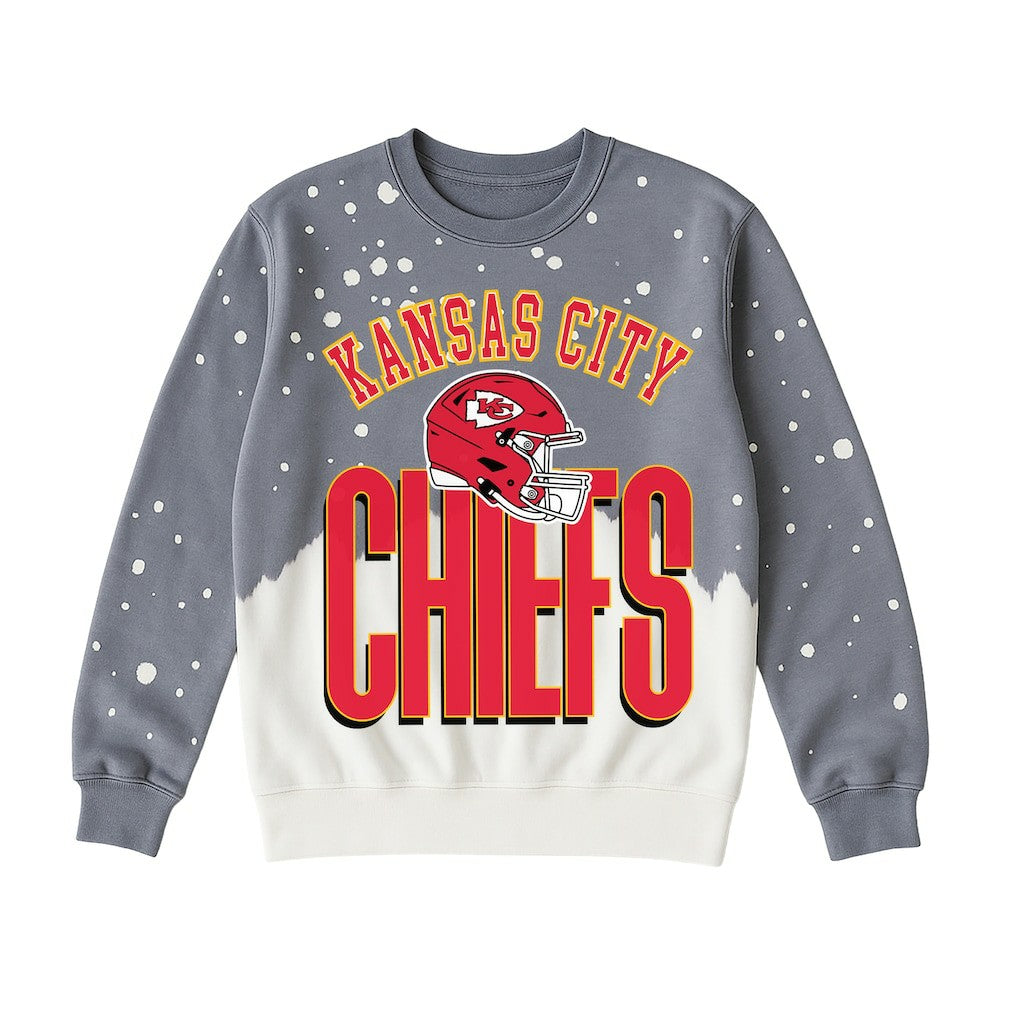 Kansas City Chiefs Gameday Couture Women's Arch Rivals Faded Wash Sweatshirt - Gray - NFL