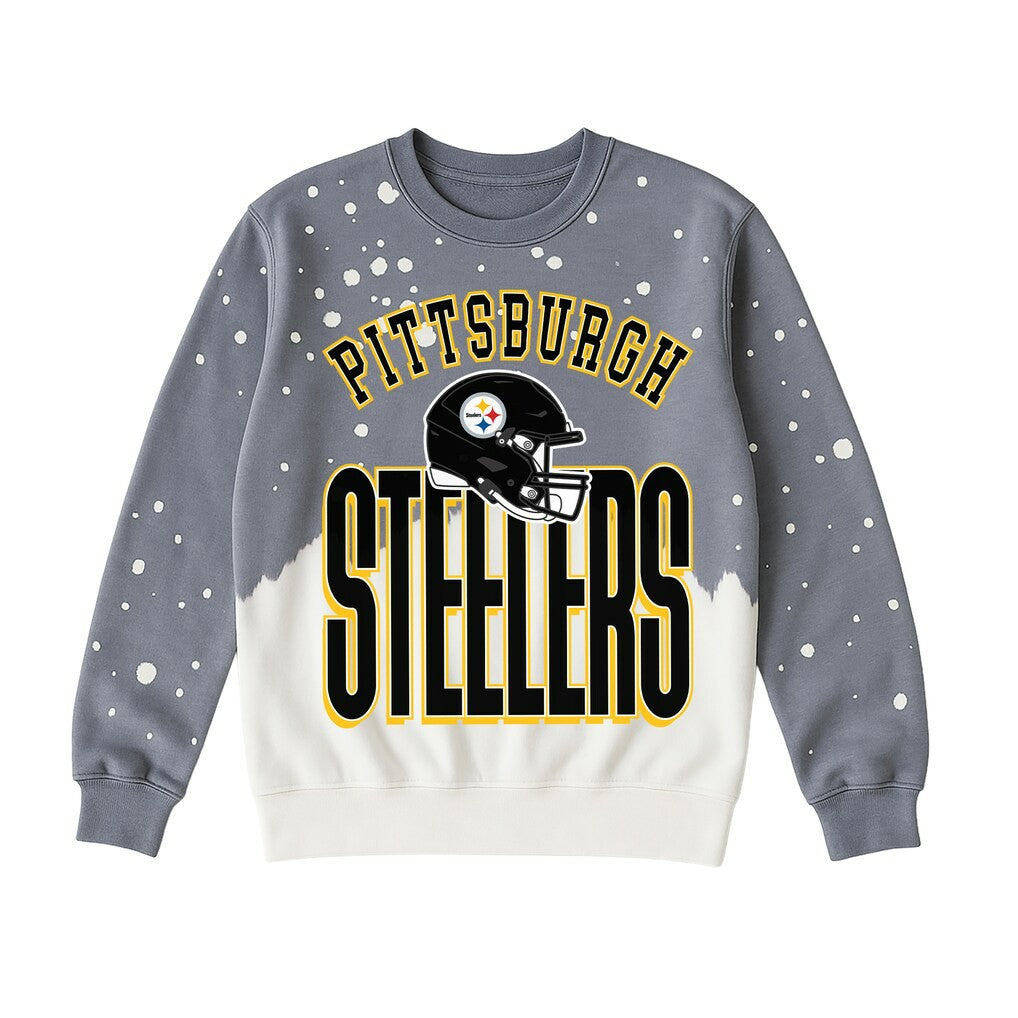 Pittsburgh Steelers Gameday Couture Women's Arch Rivals Faded Wash Sweatshirt - Gray - NFL