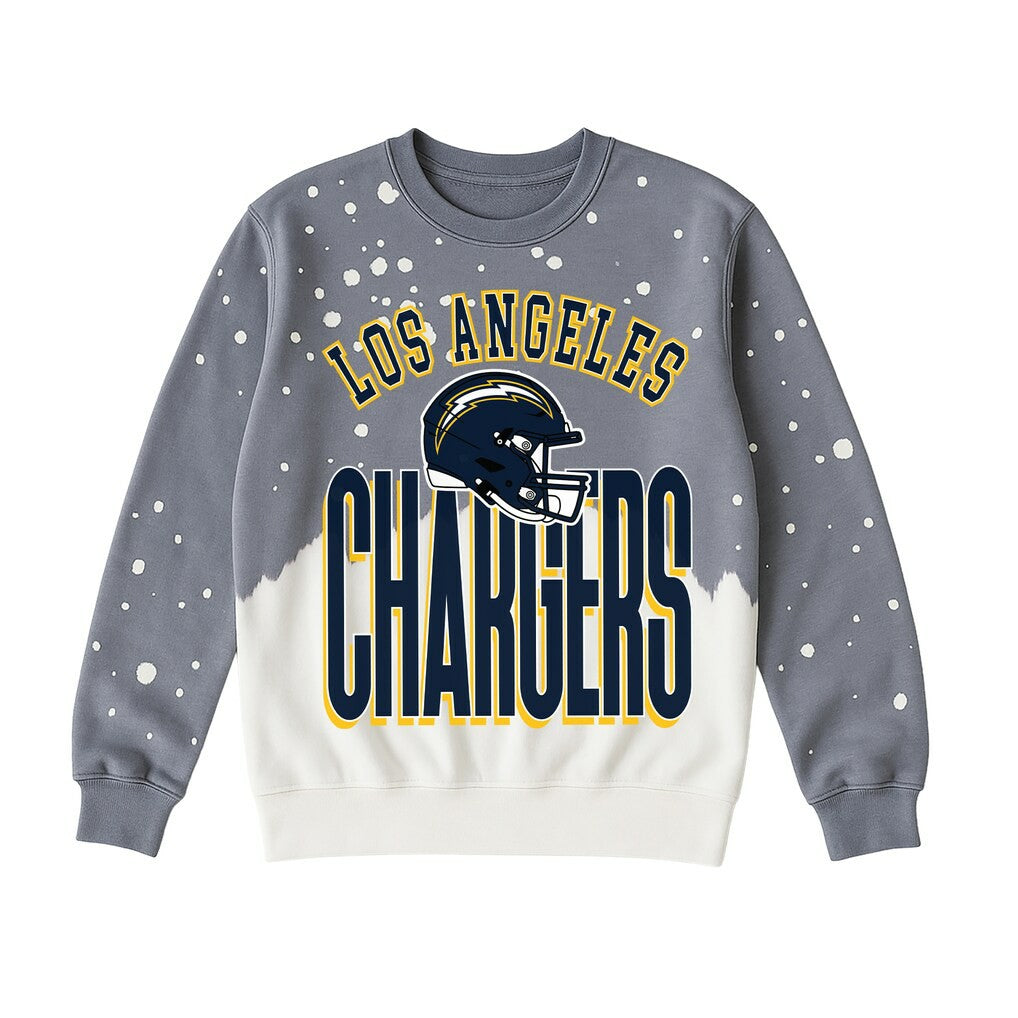 Los Angeles Chargers Gameday Couture Women's Arch Rivals Faded Wash Sweatshirt - Gray - NFL