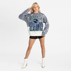 Seattle Seahawks Gameday Couture Women's Arch Rivals Faded Wash Sweatshirt - Gray - NFL
