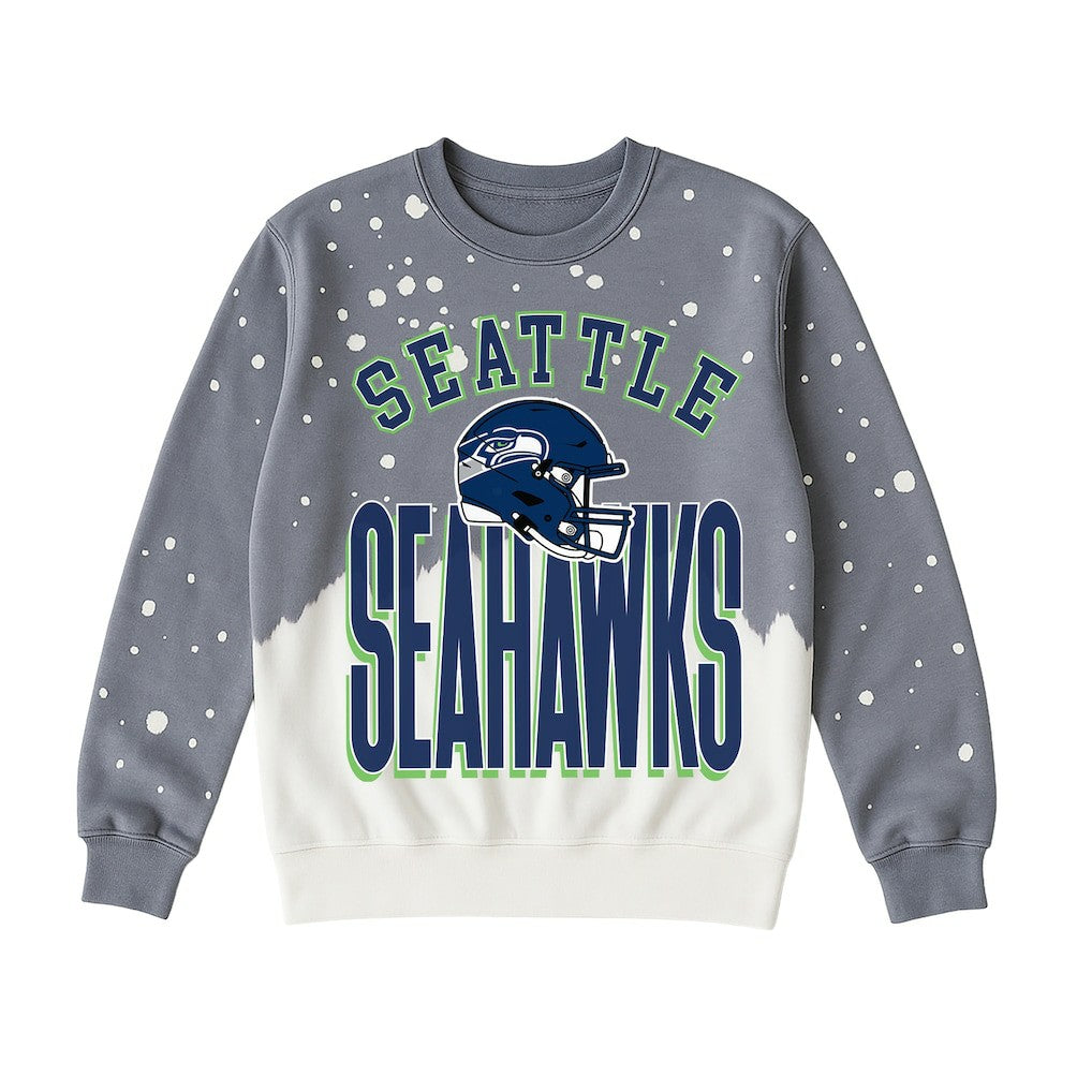Seattle Seahawks Gameday Couture Women's Arch Rivals Faded Wash Sweatshirt - Gray - NFL