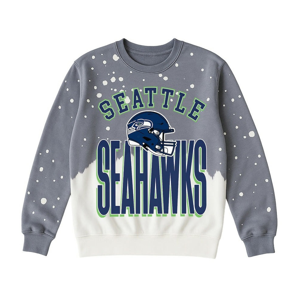 Seattle Seahawks Gameday Couture Women's Arch Rivals Faded Wash Sweatshirt - Gray - NFL