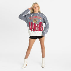 San Francisco 49ers Gameday Couture Women's Arch Rivals Faded Wash Sweatshirt - Gray - NFL