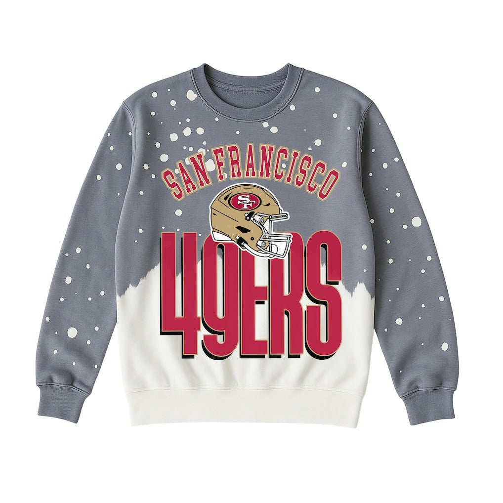 San Francisco 49ers Gameday Couture Women's Arch Rivals Faded Wash Sweatshirt - Gray - NFL