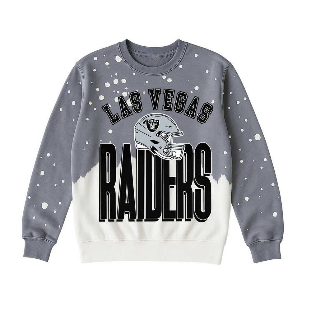 Las Vegas Raiders Gameday Couture Women's Arch Rivals Faded Wash Sweatshirt - Gray - NFL