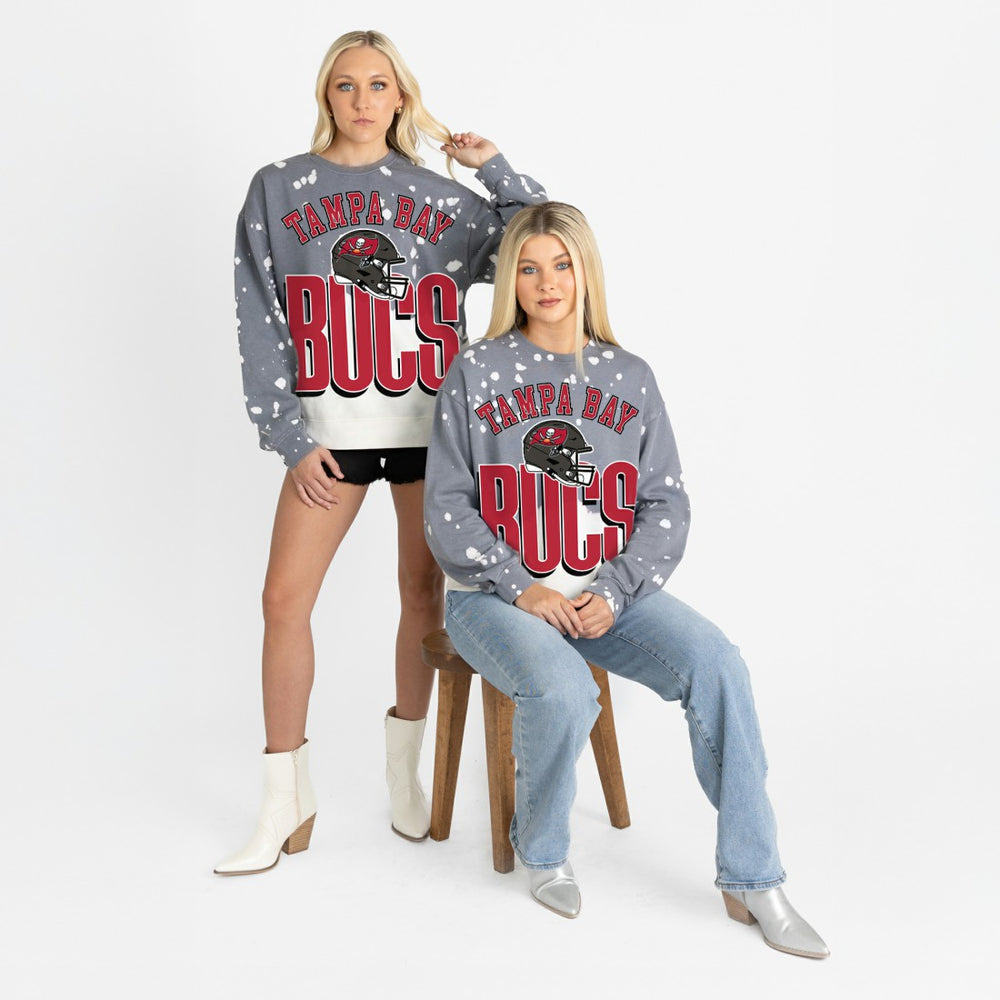 Tampa Bay Buccaneers Gameday Couture Women's Arch Rivals Faded Wash Sweatshirt - Gray - NFL