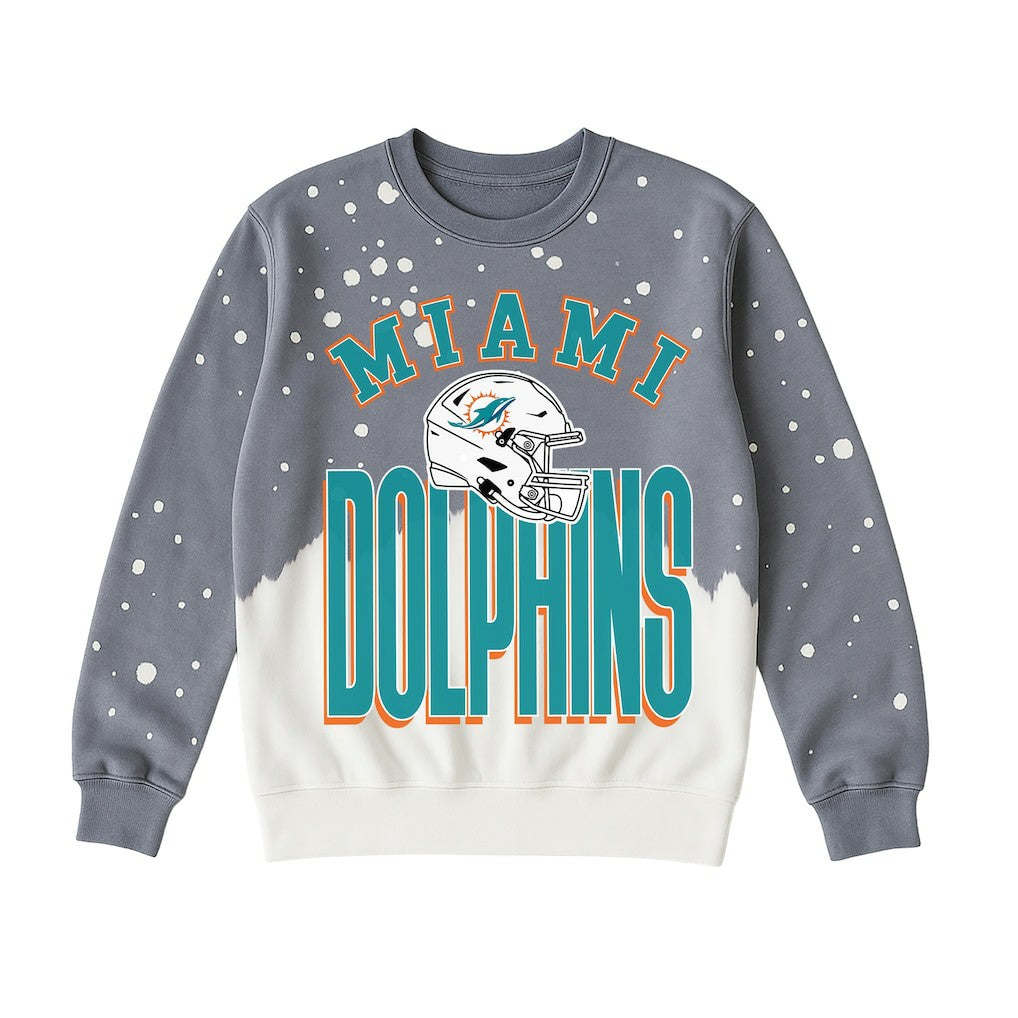 Miami Dolphins Gameday Couture Women's Arch Rivals Faded Wash Sweatshirt - Gray - NFL