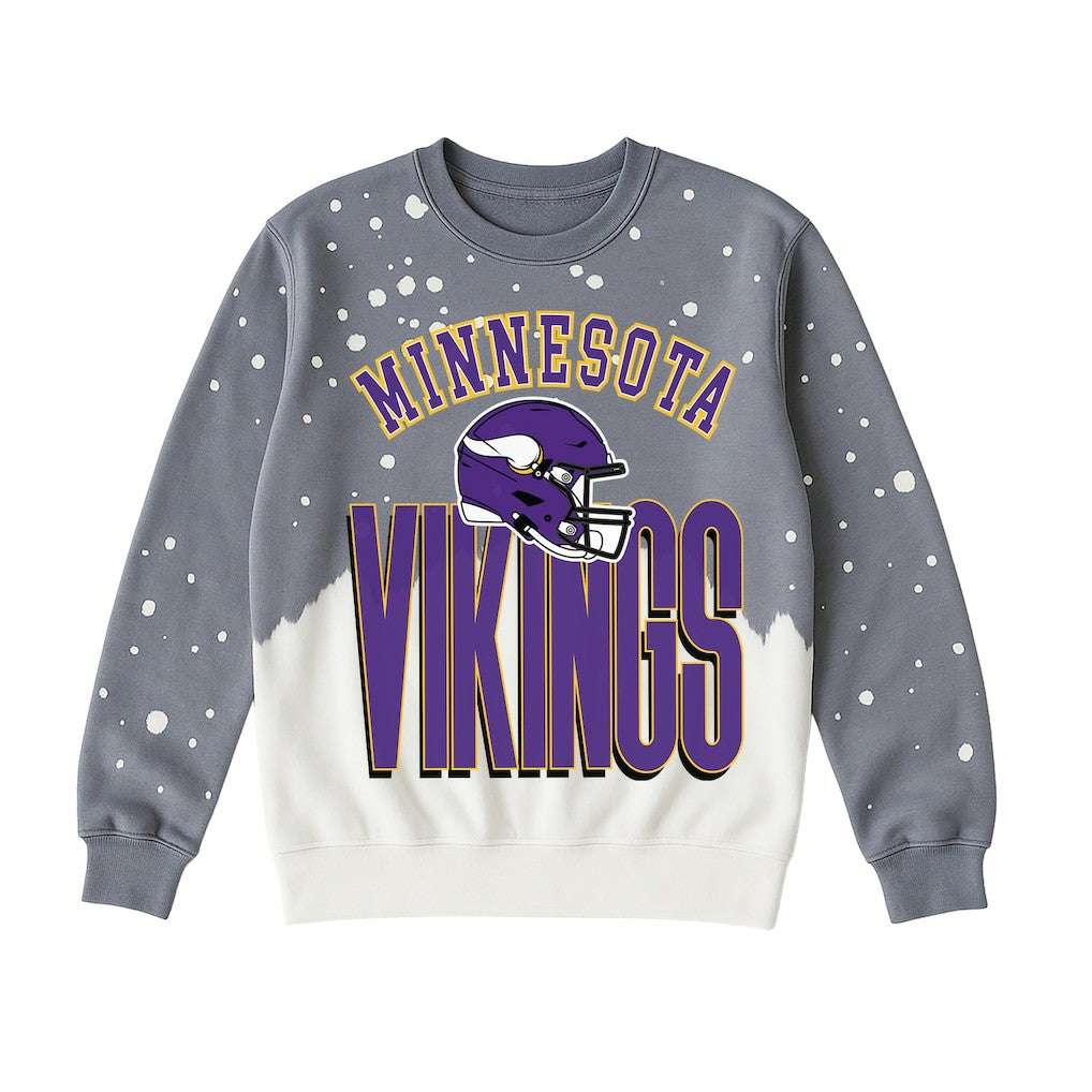 Minnesota Vikings Gameday Couture Women's Arch Rivals Faded Wash Sweatshirt - Gray - NFL