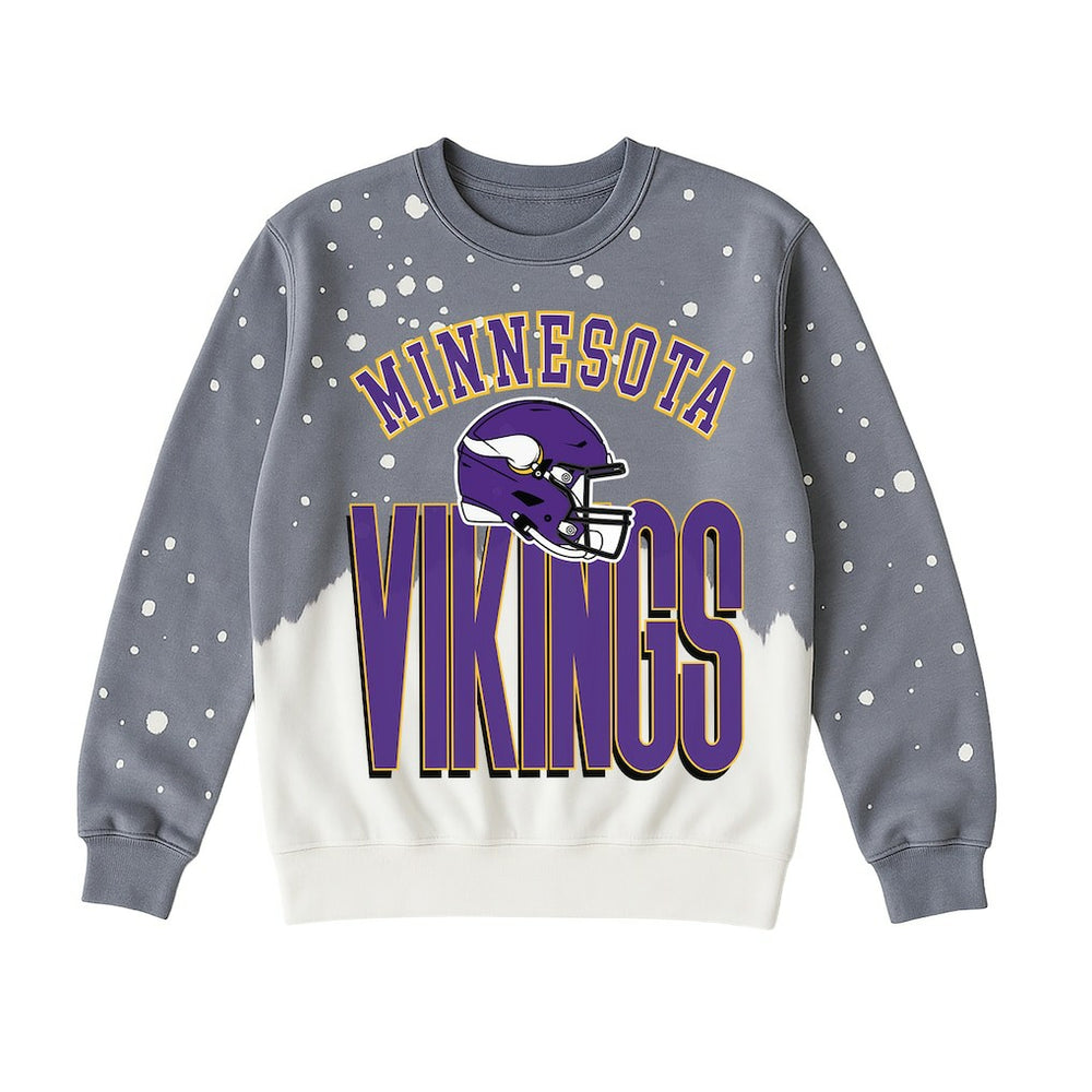 Minnesota Vikings Gameday Couture Women's Arch Rivals Faded Wash Sweatshirt - Gray - NFL