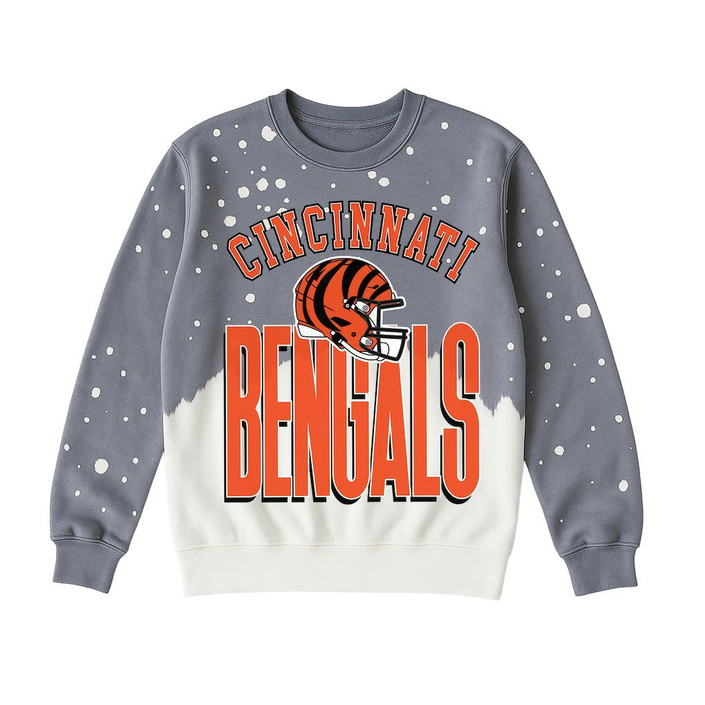 Cincinnati Bengals Gameday Couture Women's Arch Rivals Faded Wash Sweatshirt - Gray - NFL