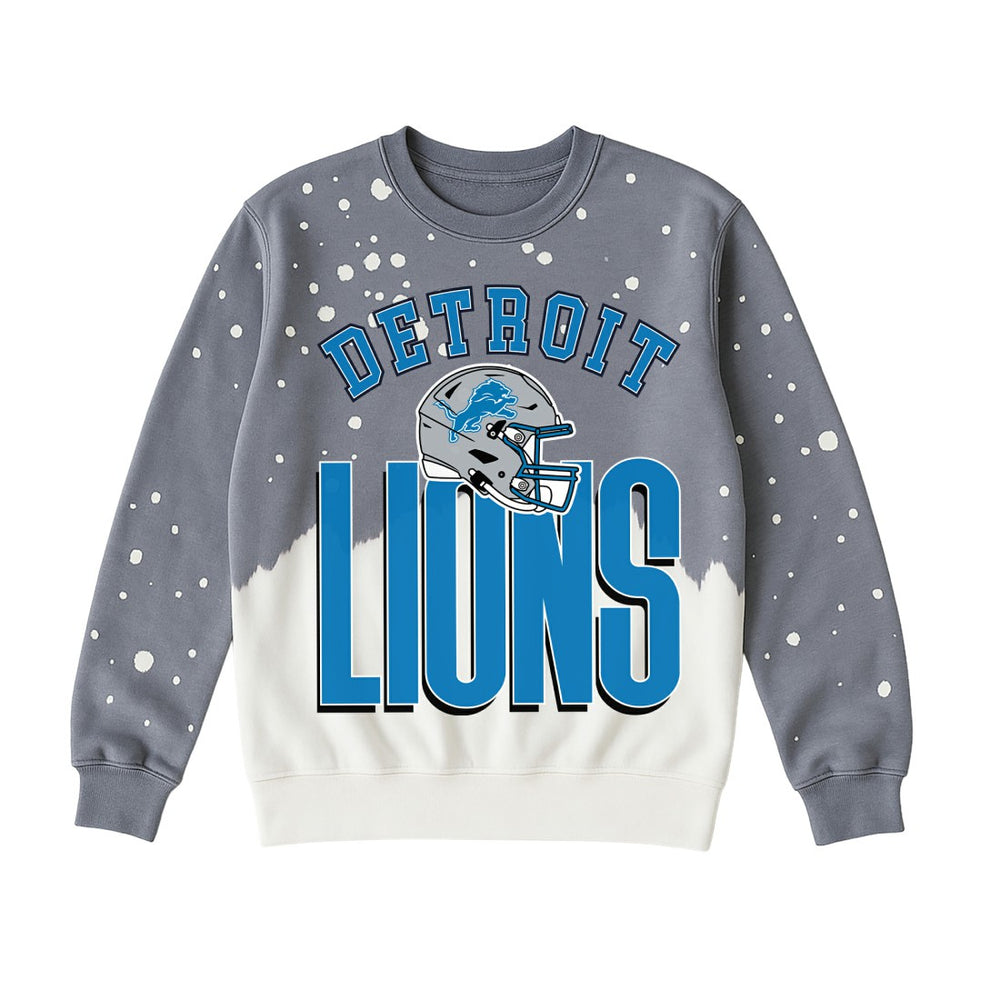 Detroit Lions Gameday Couture Women's Arch Rivals Faded Wash Sweatshirt - Gray - NFL