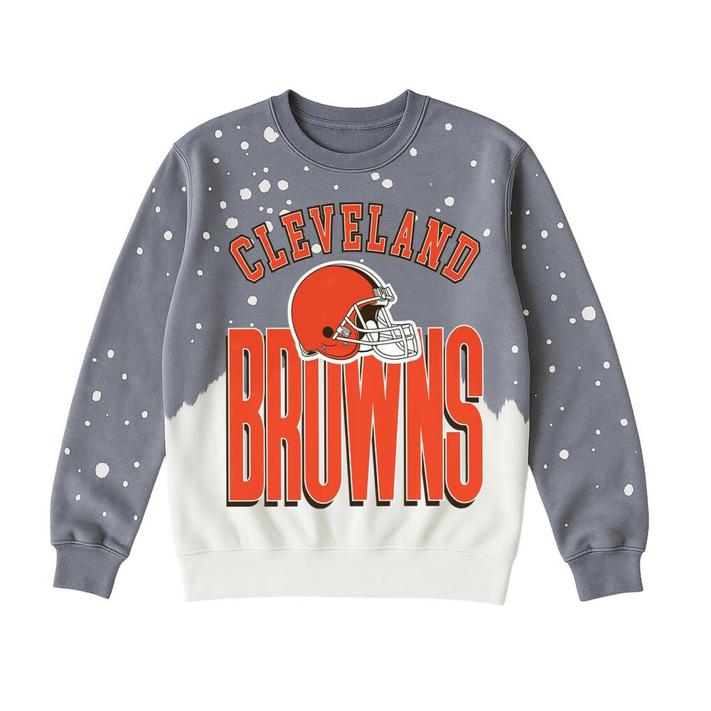 Cleveland Browns Gameday Couture Women's Arch Rivals Faded Wash Sweatshirt - Gray - NFL
