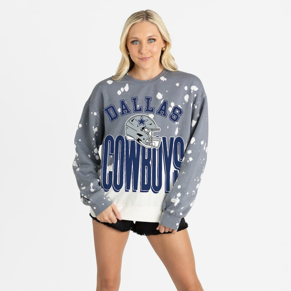 Dallas Cowboys Gameday Couture Women's Arch Rivals Faded Wash Sweatshirt - Gray - NFL