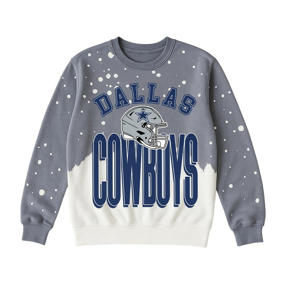 Dallas Cowboys Gameday Couture Women's Arch Rivals Faded Wash Sweatshirt - Gray - NFL