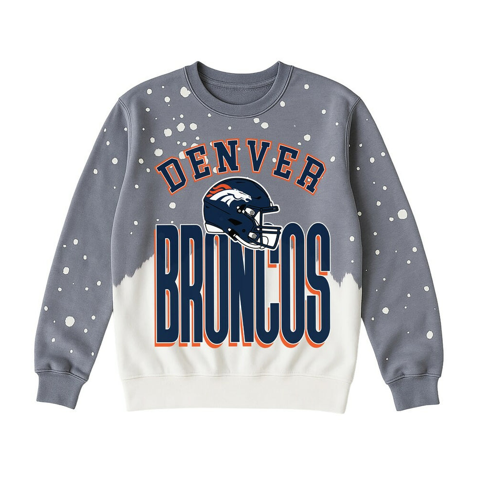 Denver Broncos Gameday Couture Women's Arch Rivals Faded Wash Sweatshirt - Gray - NFL