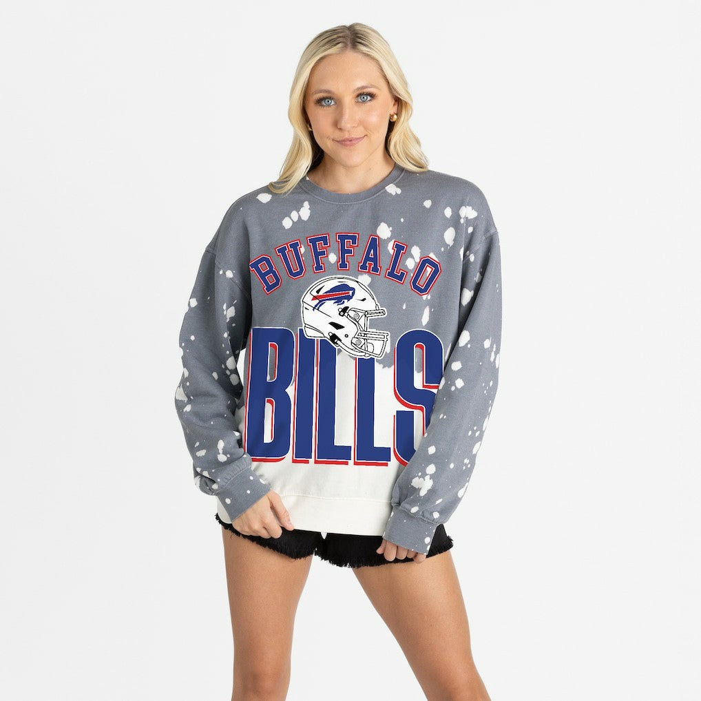 Buffalo Bills Gameday Couture Women's Arch Rivals Faded Wash Sweatshirt - Gray - NFL
