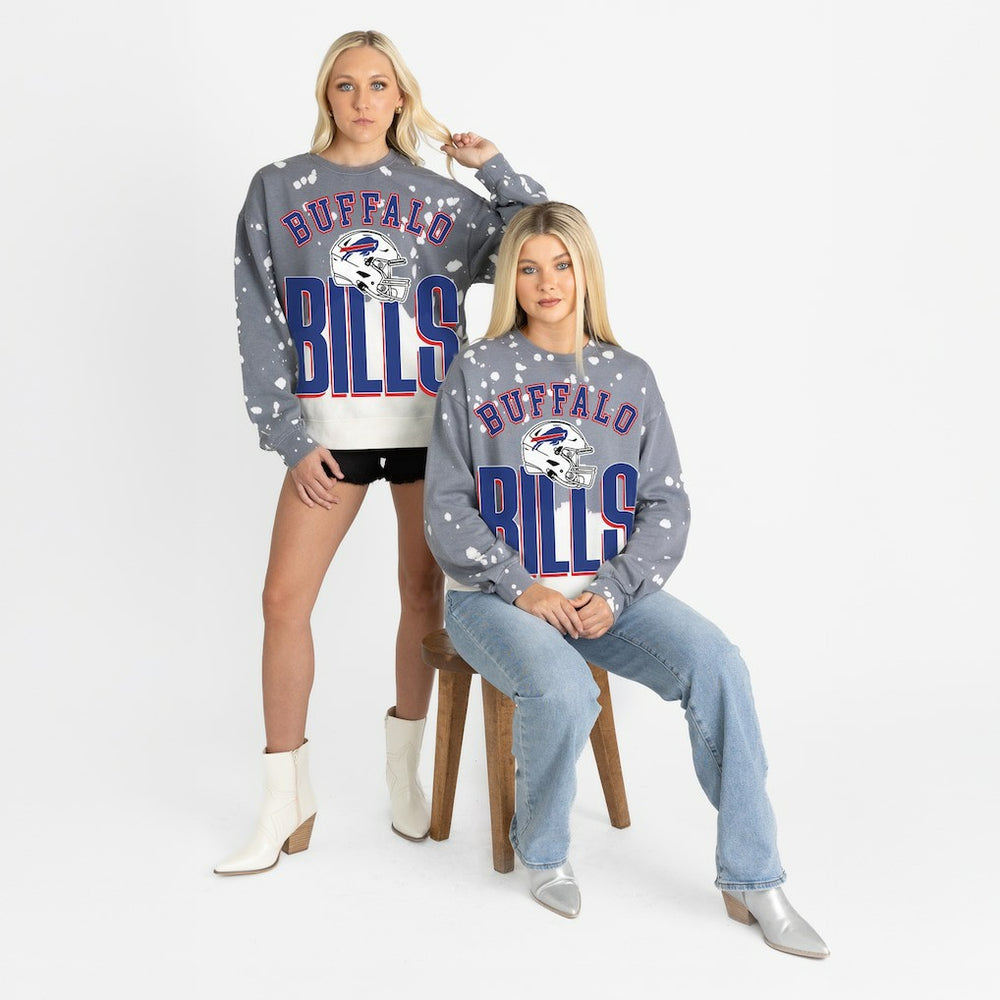 Buffalo Bills Gameday Couture Women's Arch Rivals Faded Wash Sweatshirt - Gray - NFL