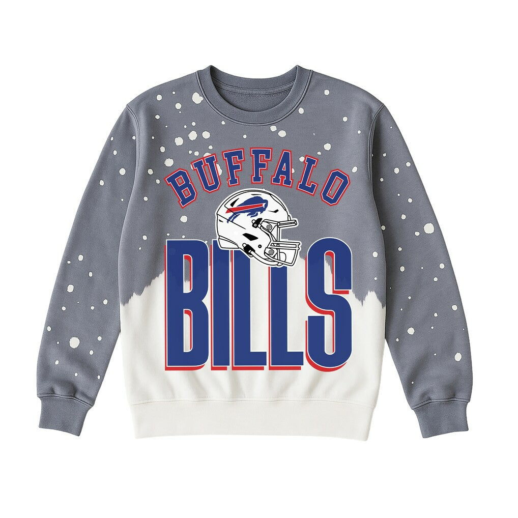 Buffalo Bills Gameday Couture Women's Arch Rivals Faded Wash Sweatshirt - Gray - NFL