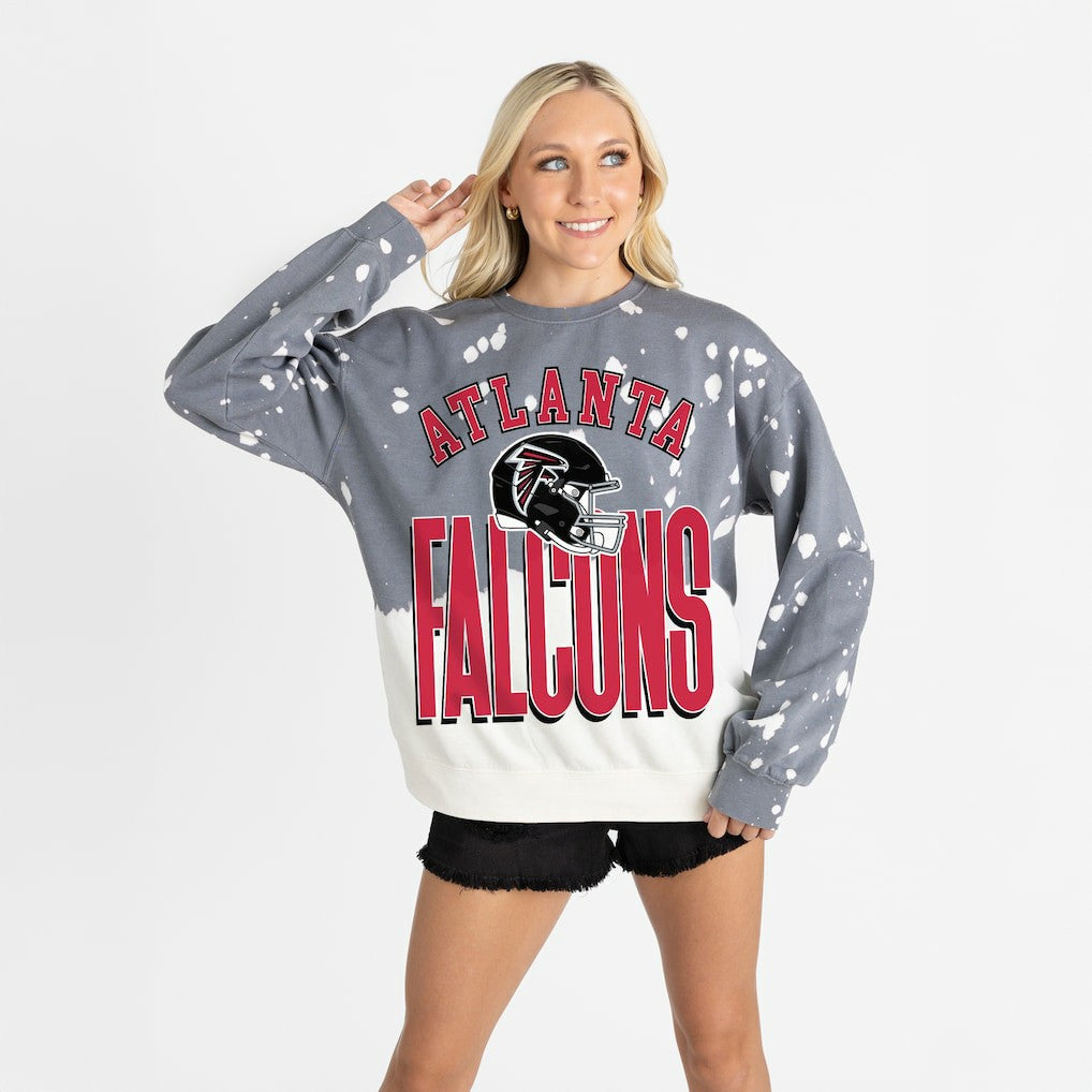 Atlanta Falcons Gameday Couture Women's Arch Rivals Faded Wash Sweatshirt - Gray - NFL