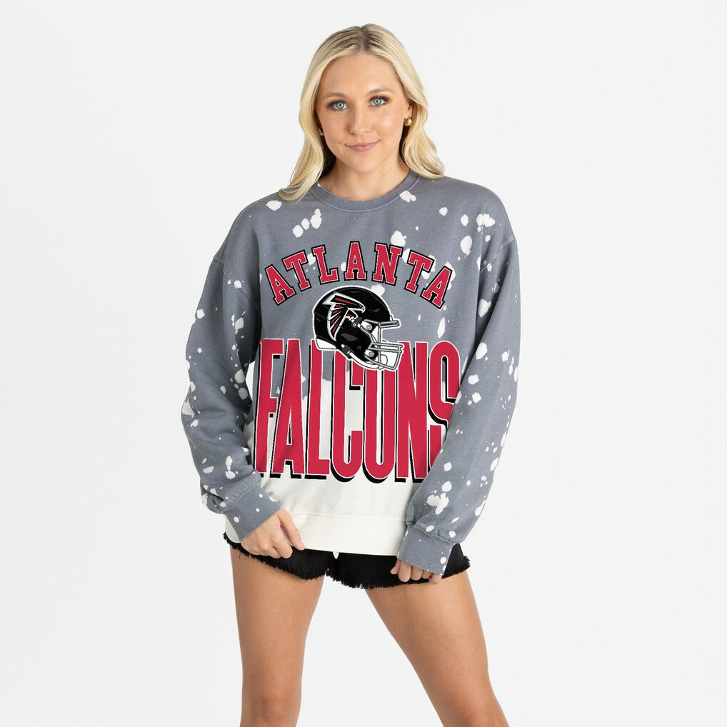 Atlanta Falcons Gameday Couture Women's Arch Rivals Faded Wash Sweatshirt - Gray - NFL