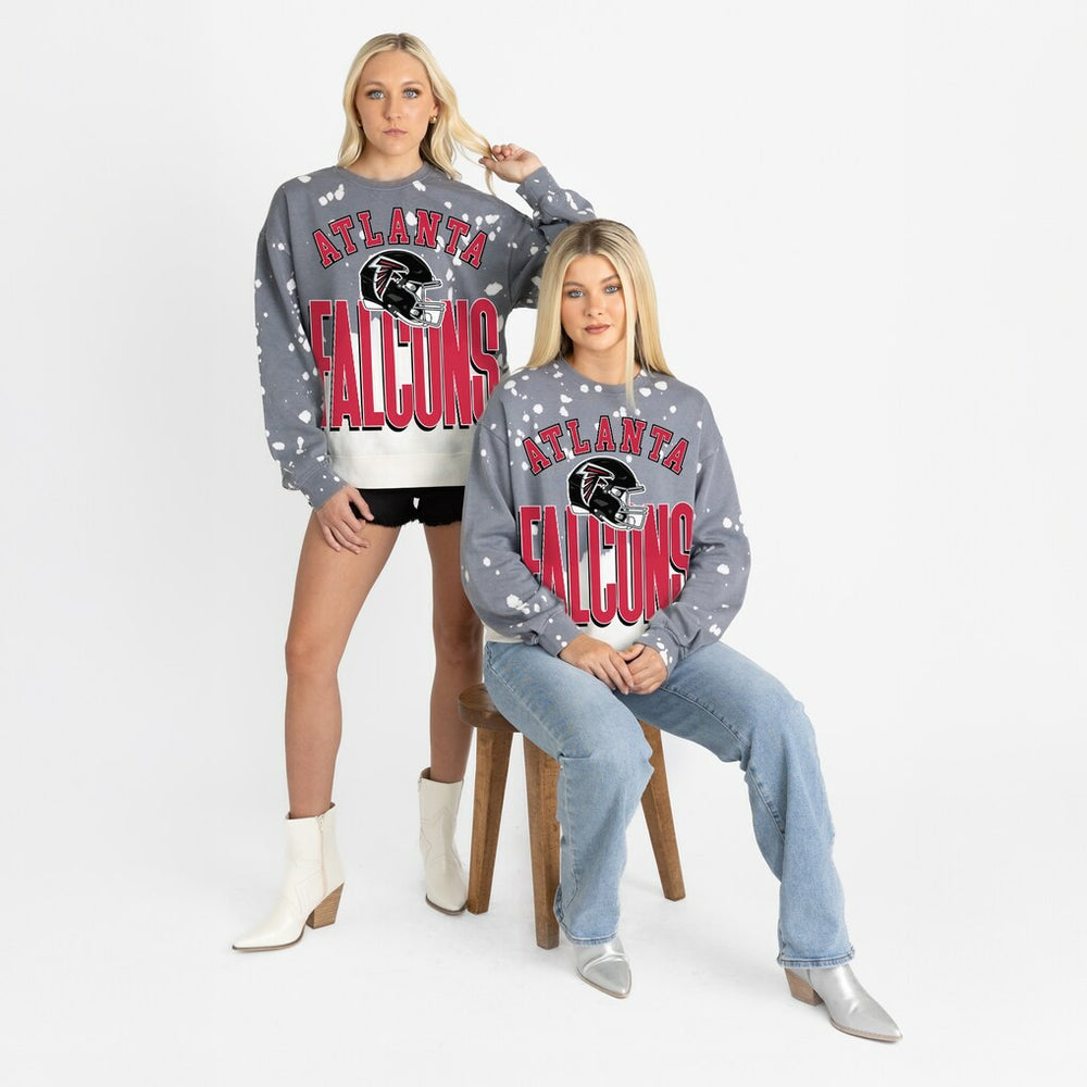 Atlanta Falcons Gameday Couture Women's Arch Rivals Faded Wash Sweatshirt - Gray - NFL