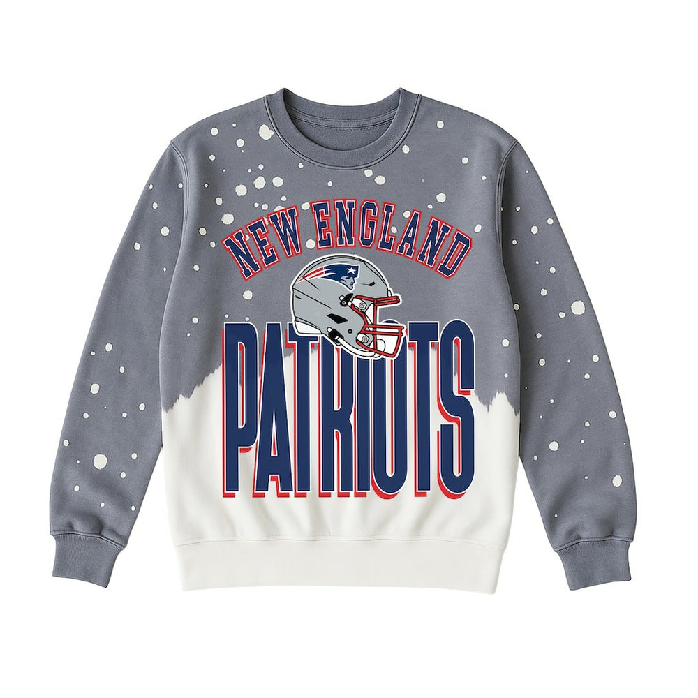 New England Patriots Gameday Couture Women's Arch Rivals Faded Wash Sweatshirt - Gray - NFL