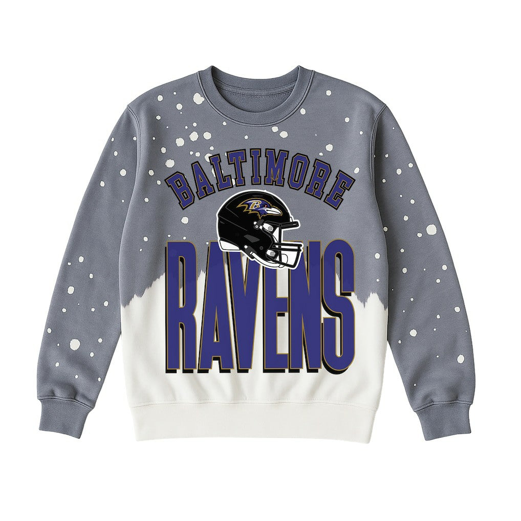 Baltimore Ravens Gameday Couture Women's Arch Rivals Faded Wash Sweatshirt - Gray - NFL