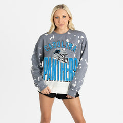 Carolina Panthers Gameday Couture Women's Arch Rivals Faded Wash Sweatshirt - Gray - NFL