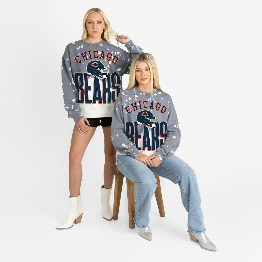 Chicago Bears Gameday Couture Women's Arch Rivals Faded Wash Sweatshirt - Gray - NFL