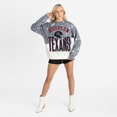 Houston Texans Gameday Couture Women's Arch Rivals Faded Wash Sweatshirt - Gray - NFL