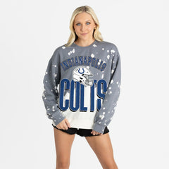 Indianapolis Colts Gameday Couture Women's Arch Rivals Faded Wash Sweatshirt - Gray - NFL