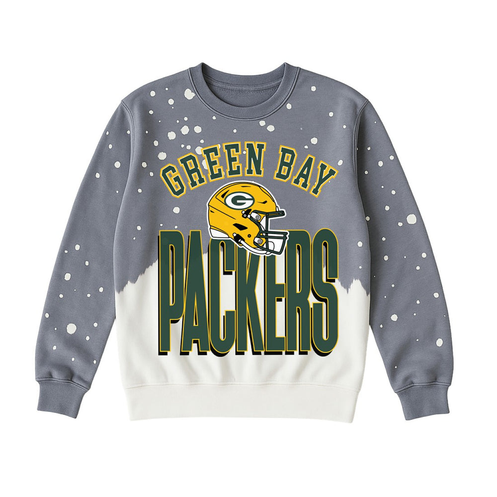 Green Bay Packers Gameday Couture Women's Arch Rivals Faded Wash Sweatshirt - Gray - NFL
