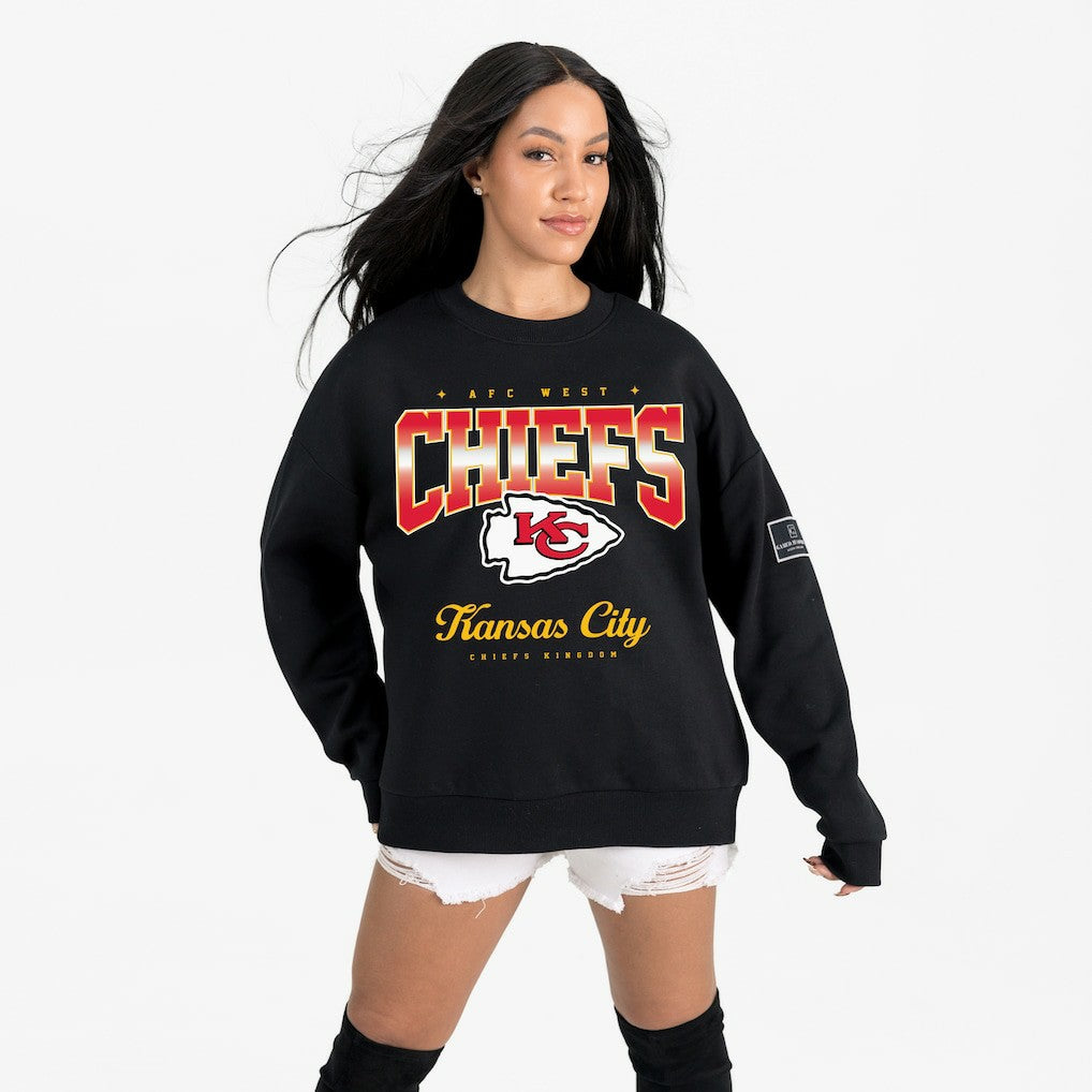 Kansas City Chiefs Gameday Couture Women's Powerhouse Play Premium Fleece Sweatshirt - Black - NFL