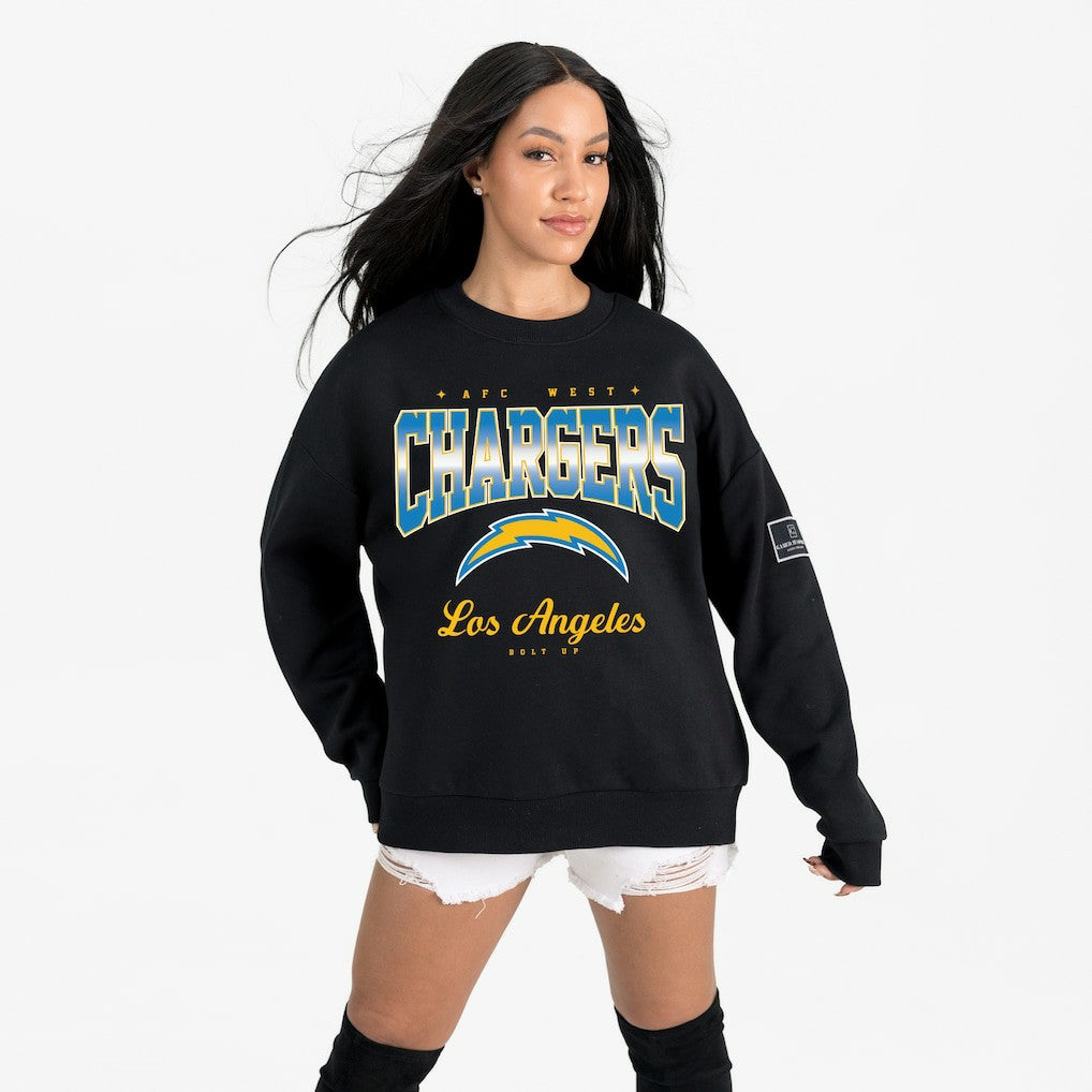 Los Angeles Chargers Gameday Couture Women's Powerhouse Play Premium Fleece Sweatshirt - Black - NFL