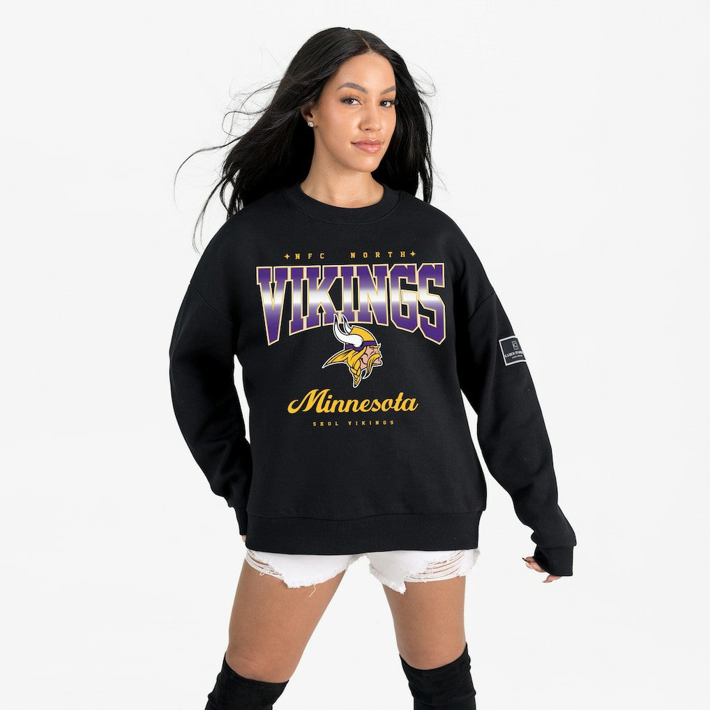 Minnesota Vikings Gameday Couture Women's Powerhouse Play Premium Fleece Sweatshirt - Black - NFL