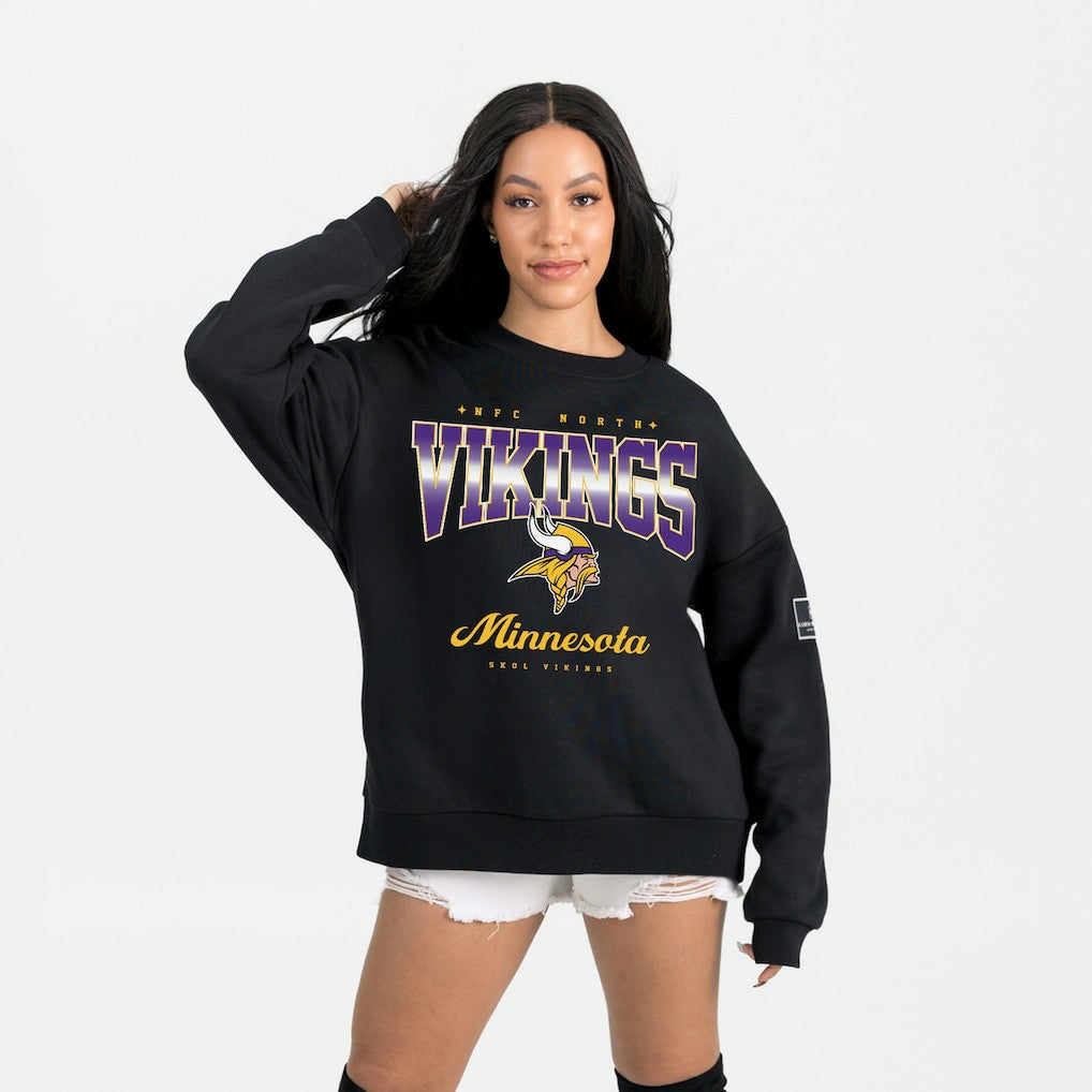 Minnesota Vikings Gameday Couture Women's Powerhouse Play Premium Fleece Sweatshirt - Black - NFL