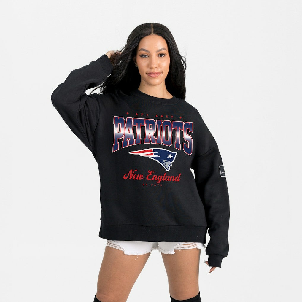 New England Patriots Gameday Couture Women's Powerhouse Play Premium Fleece Sweatshirt - Black - NFL