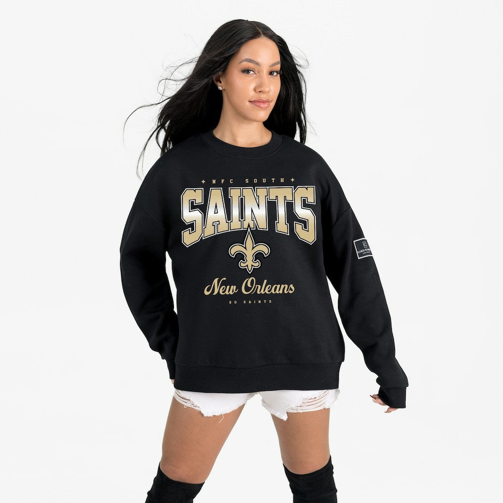 New Orleans Saints Gameday Couture Women's Powerhouse Play Premium Fleece Sweatshirt - Black - NFL