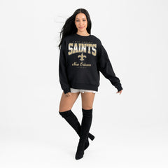 New Orleans Saints Gameday Couture Women's Powerhouse Play Premium Fleece Sweatshirt - Black - NFL